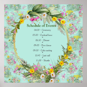 Póster Flores clásicas Retro Meadow