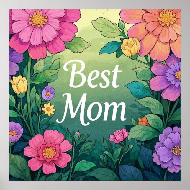 Póster Flores color agua (Frente)