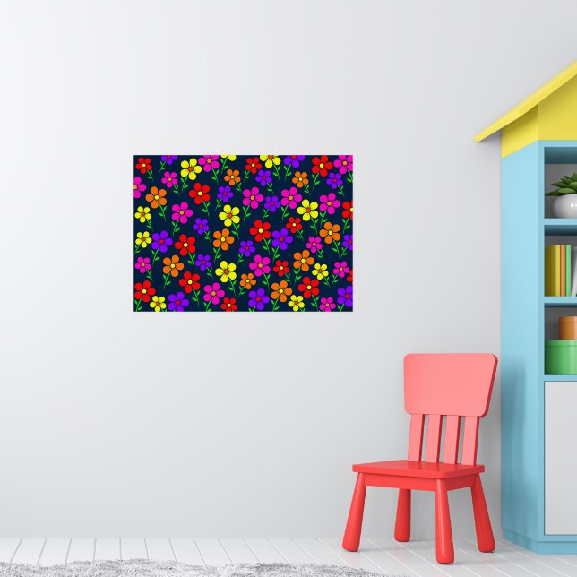 Póster Flores Coloridas Patrón Floral (Guardería 1)