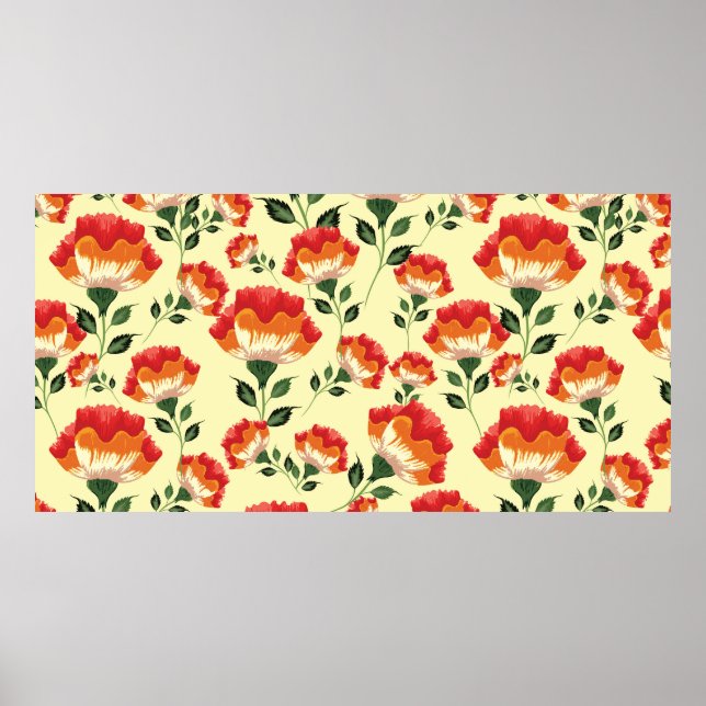 Póster Flores coloridas sin soldadura (Frente)
