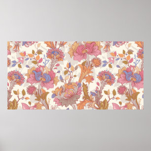 Póster Flores coloridas sobre un fondo claro. Costura sua