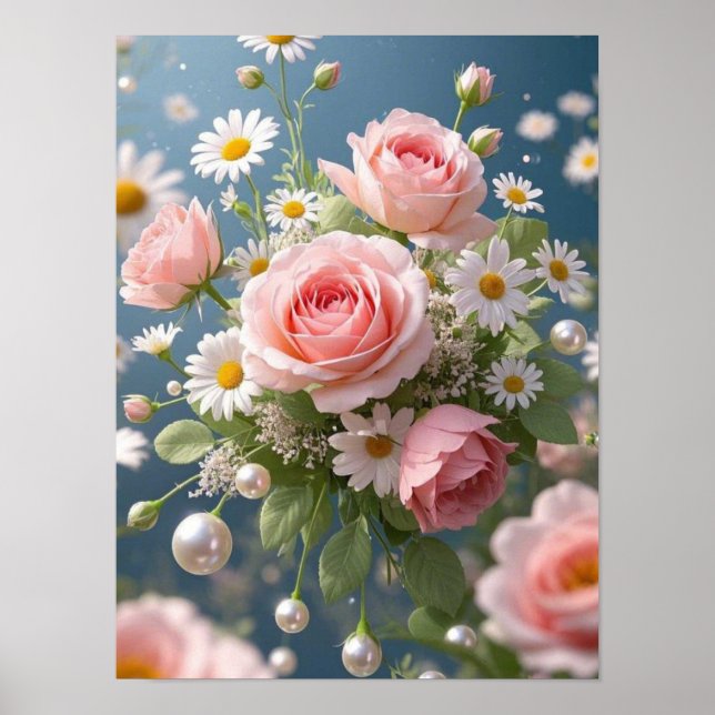 Póster Flores con elegante extravagancia atemporal (Frente)