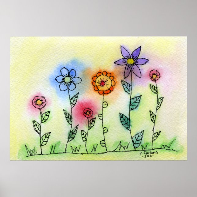 Póster Flores con halos (Frente)