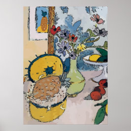 Póster Flores con piña, después de Matisse
