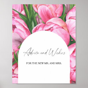 Póster Flores - Consejos y deseos para recién casados