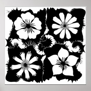Póster flores cuadradas