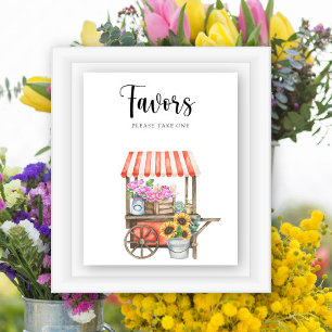 Póster Flores cultivadas en el lugar de la ducha de bebé