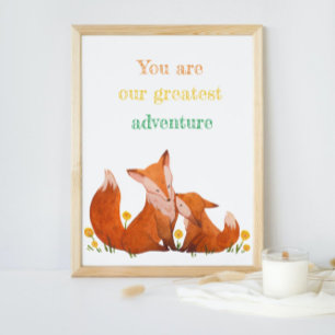 Póster Flores De Acuarela Fox Y Cub Citas Nursera