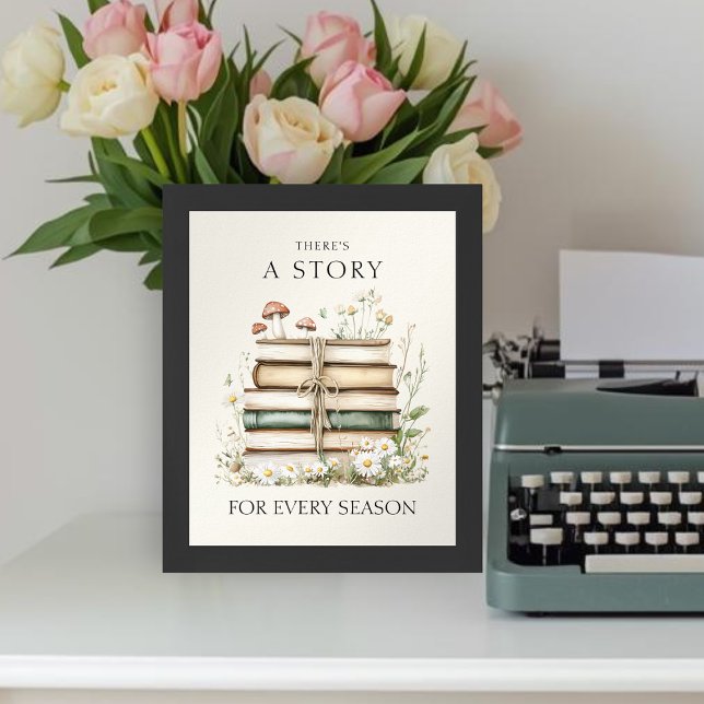 Póster Flores de acuarela y libros antiguos  (Subido por el creador)