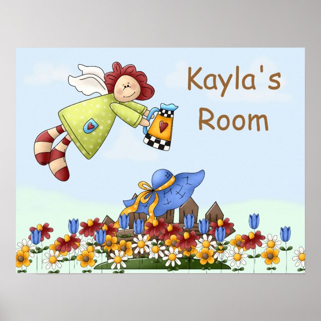 Póster Flores de agua de ángel de campo lindo (Frente)