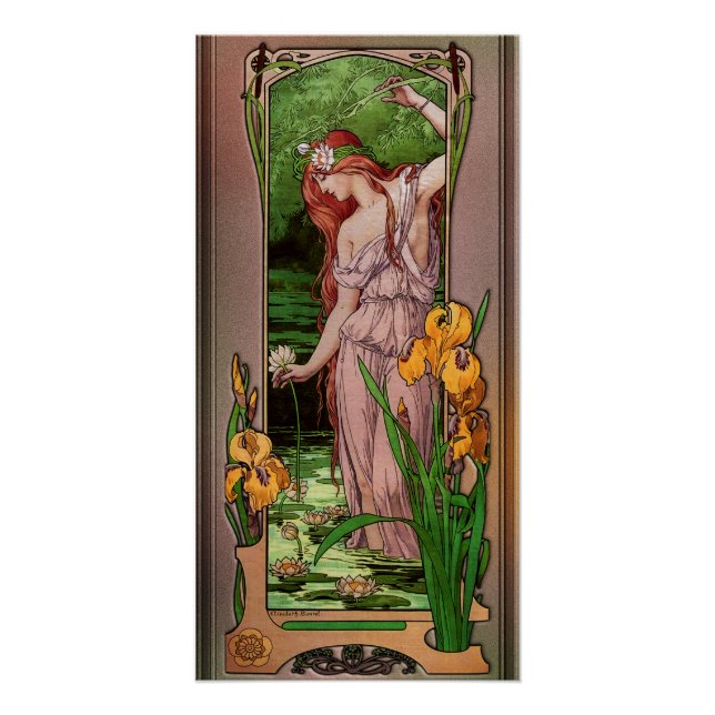 Póster Flores de agua por Élisabeth Sonrel (Anverso)