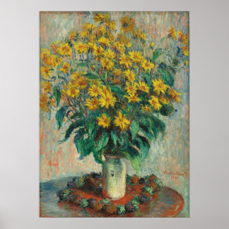 Póster Flores de alcachofa de Jerusalén por Claude Monet