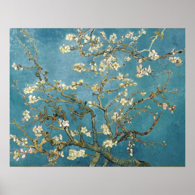 Póster Flores de almendra por Vincent van Gogh (Frente)
