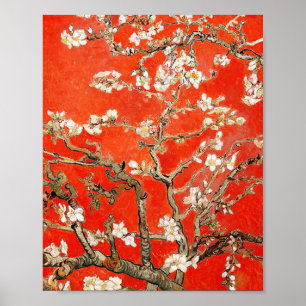 Póster Flores de almendra roja Vincent Van Gogh