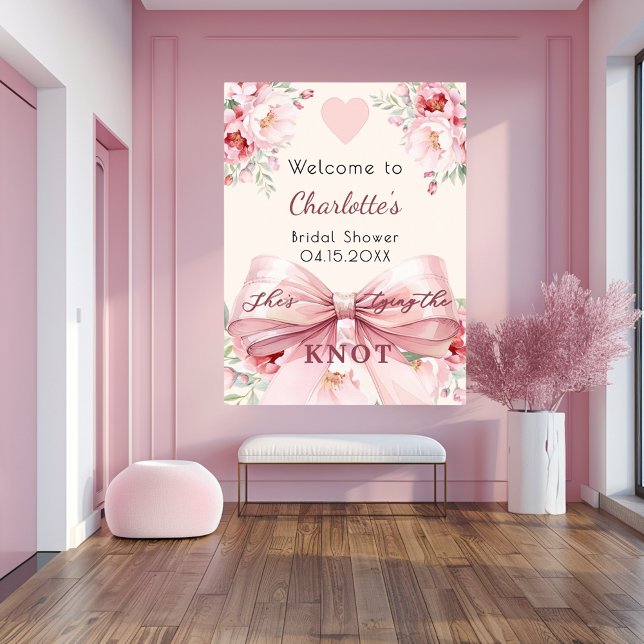 Póster Flores de arco rosado nudo de ducha de novia signo (Subido por el creador)