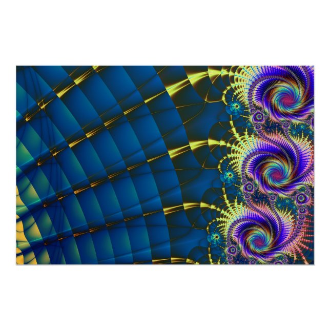 Póster Flores de Arcoíris en Espiral (Anverso)