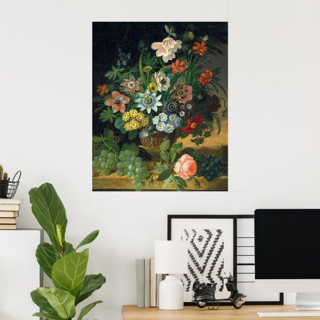 Póster Flores de armonía, fruta, mariposas (Oficina en casa)