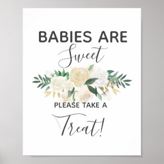Póster Flores de Baby Shower toman un gran Rótulo