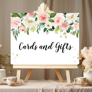 Póster Flores de belleza y gotas de oro de color rosa mod