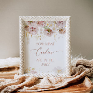 Póster Flores de Boho garden Adivinen cuántos dulces
