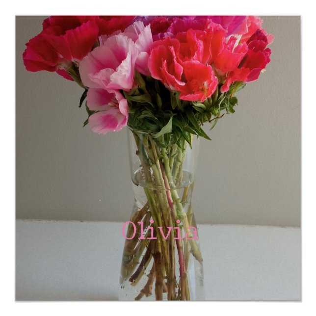 Póster Flores De bonito Para Febrero Fotografía+Nombre Pe (Anverso)