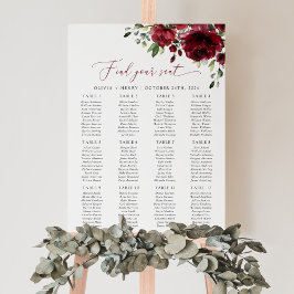 Póster Flores de Borgoña, Flores Rojas, Boho, Gráfico de 