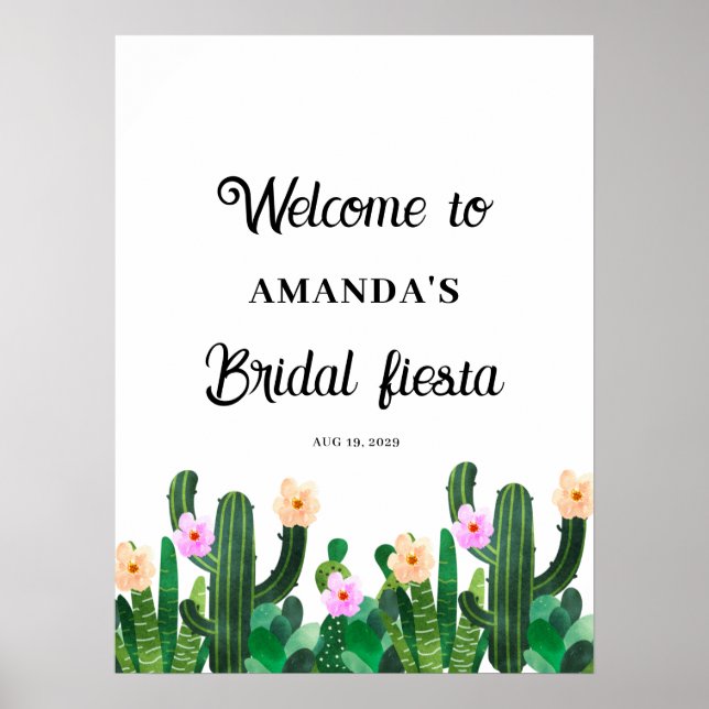 Póster Flores de cactus  Fiesta Nupcial  (Frente)