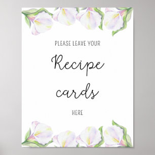 Póster Flores de Calla - Tu receta aquí poster