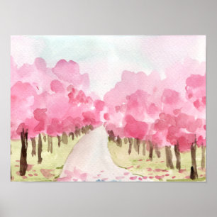 Póster Flores de cerezo en ambos lados