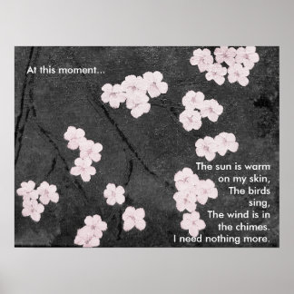 Póster Flores de cerezo impresos con poema