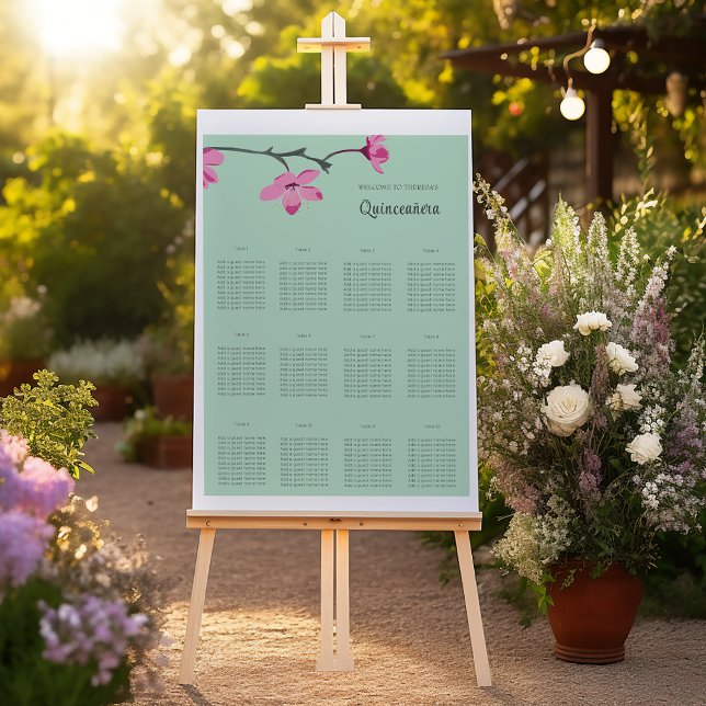Póster Flores de cerezo rosa Quinceanera (Subido por el creador)