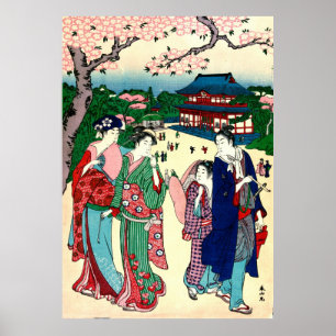 Póster Flores de cerezo Ueno Japón 1781