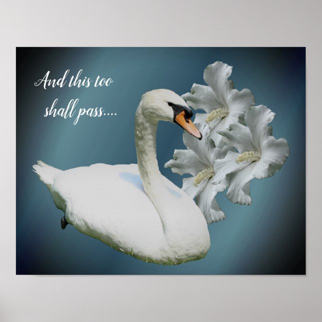 Póster Flores De Cisne E Hibiscus Inspiradoras (Frente)
