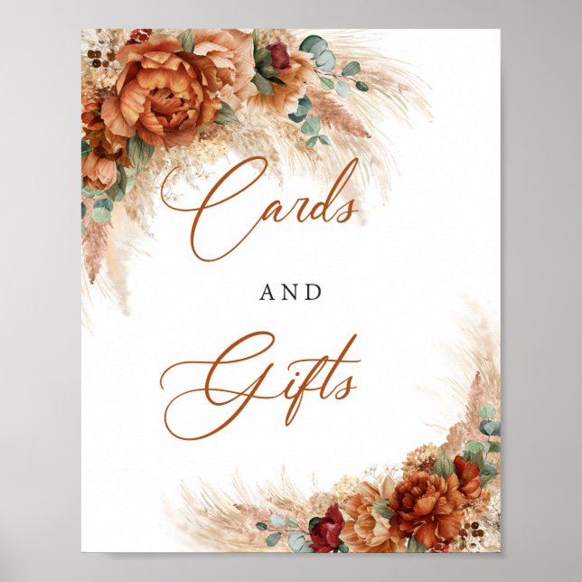Póster Flores de cobre de terracota Regalos y tarjetas de (Frente)