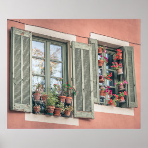 PÓSTER FLORES DE COLOR ASORDINADO EN LA VENTANA CERCA DE 