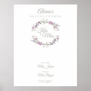 Póster Flores de color de agua de ducha de novia en Garla