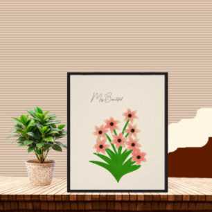 Póster Flores de color de piel