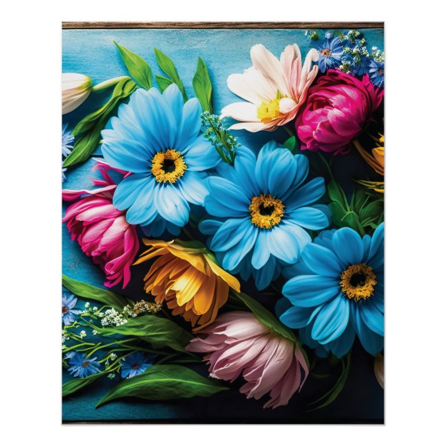 Póster Flores de colores (Anverso)