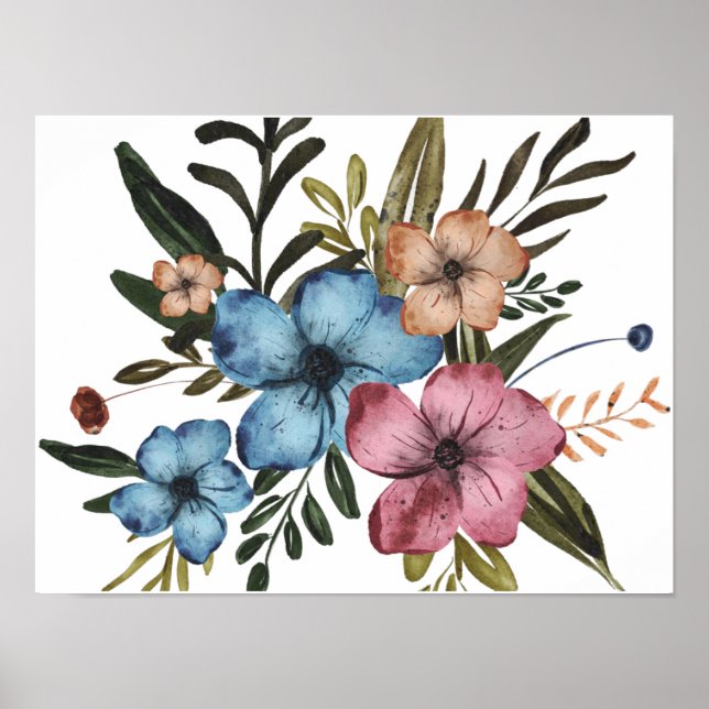 Póster Flores de colores (Frente)