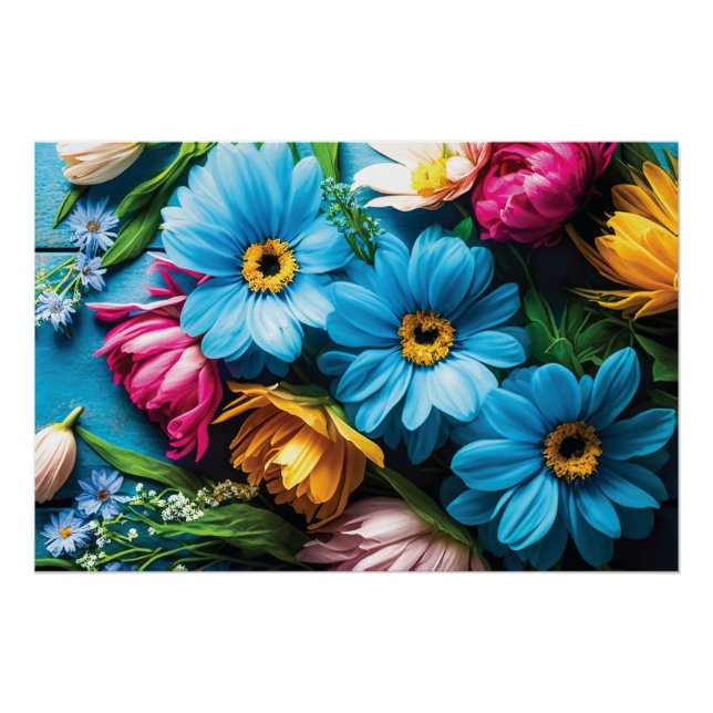 Póster Flores de colores (Anverso)