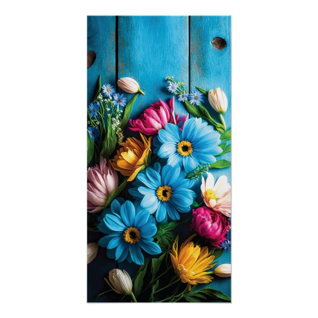 Póster Flores de colores (Anverso)