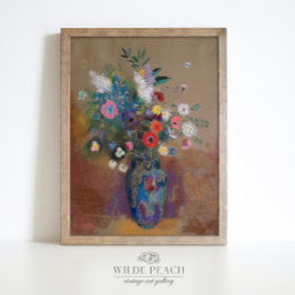 Póster Flores de colores buquet en la pintura vintage de
