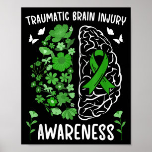 Póster Flores de Conciencia de Lesiones Cerebrales Traumá