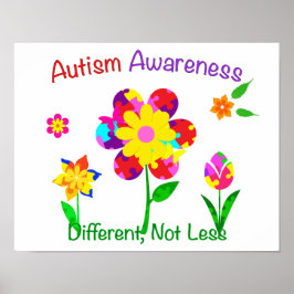 Póster Flores de conciencia del autismo
