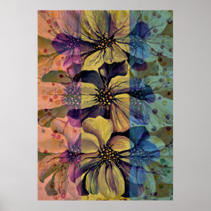 Póster Flores de delfinio utópicas