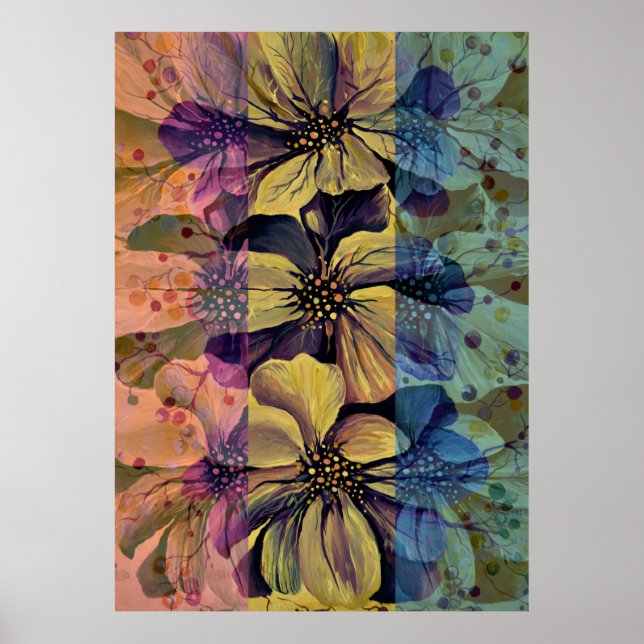 Póster Flores de delfinio utópicas (Frente)