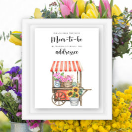 Póster Flores de ducha de bebé - Ayude a la futura madre 