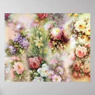 Póster Flores de época