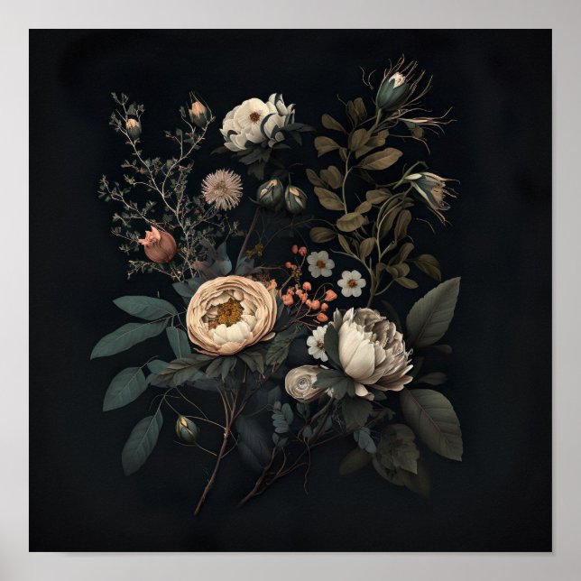 Póster Flores de época de jardín gitano (Frente)