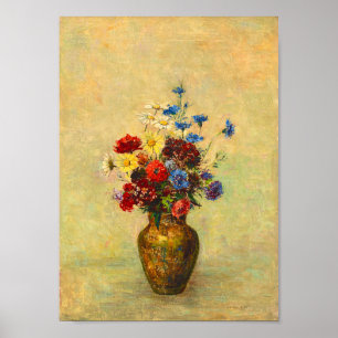 Póster Flores de época en una vesícula (1910) de Odilon R